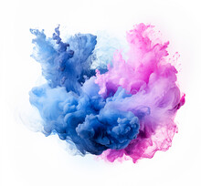 Abstract Pink Party Fog. Isolated Blue, Teal, Purple , Aqua Smoke Cloud Or Think Cloud.  3D Special Effects Fog Clouds Graphic For White Background, Magic Birthday Clip Art By Vita