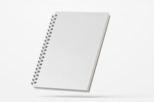 A5 Wire Bound Spiral Ring Binder Diary Corporate Notebook Planner Realistic Mockup Design Template Isolated In White Background 3d Rendering Illustration