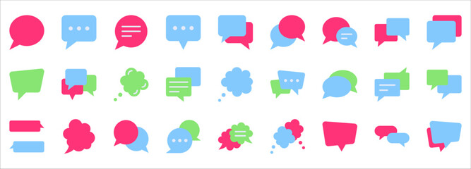 Wall Mural - Chat Vector icon set. Speech bubble icons set, vector illustration on white background