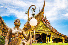Wat Sirindhorn Wararam Glowing Temple In Ubon, Thailand