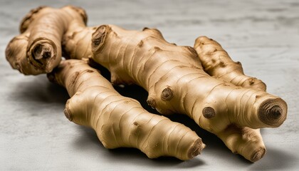 Poster - Three ginger root stocks on a counter