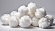 A pile of white cotton balls
