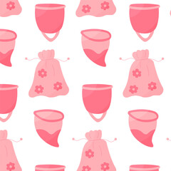 Wall Mural - feminine hygiene menstrual cups blood bag flower