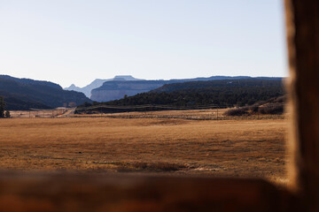 looking out from the porch towards zion national park, utah