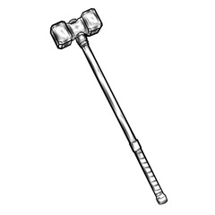 medieval hammer handdrawn illustration