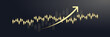 An up trend Luxury bar charts,  Gold Graph chart, with up trend arrow on the top used for Business candle stick graph chart of investment trade