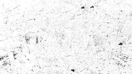 Wall Mural - Grunge black and white pattern. Monochrome particles abstract texture. Background of cracks, scuffs, chips, stains, ink spots, lines. Dark design background surface