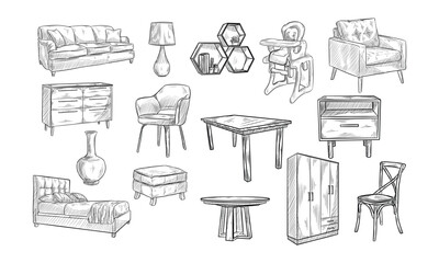 furniture handdrawn collection