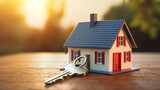 Fototapeta  - Property price key background, real estate mortgage sale concept illustration