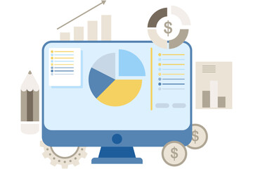 Poster - business presentation with pie chart