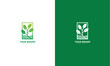 Green plant logo, fertile land. Graphic design vector