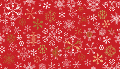 Wall Mural - Christmas snowflakes seamless pattern vector cute template illustration