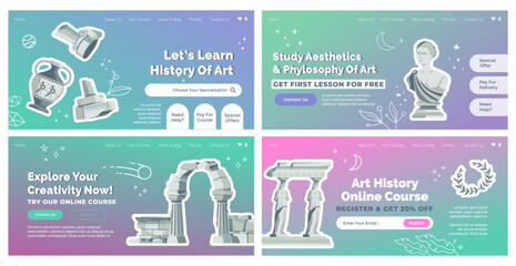 Wall Mural - Web banner collection for art history course promo