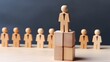 © Number One Studio - Wooden blocks symbolize leadership. Outstanding Talent.