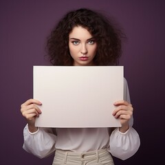 Canvas Print - person holding blank sign