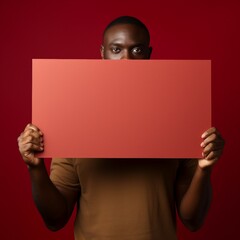 Canvas Print - person holding blank billboard