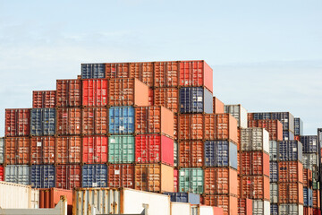 Wall Mural - Containers piled up at the port