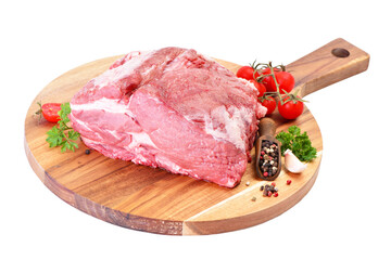 Wall Mural - Pork meat steak with spices isolated