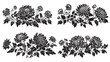 Chrysanthemum Floral Silhouette: Traditional Chinese stencil in Vector Art