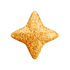 Wall Mural - vector 3d gold glitter star sparkling icon on white background. cute realistic cartoon 3d render of 
