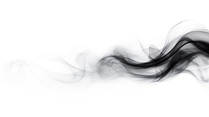 Wall Mural - black modern design smoke, steam isolated on white or transparent png