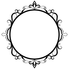 Wall Mural - Circular vintage frame for wood carving, mirror making.