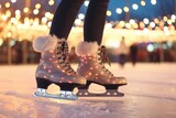 Ice skates with built-in lights for added style and visibility. Perfect for nighttime ice skating or adding a touch of sparkle to your winter photoshoot