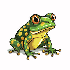 Wall Mural - Cute cartoon frog isolated on a white background. Vector illustration.
