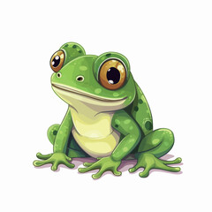 Wall Mural - Cute cartoon frog isolated on a white background. Vector illustration.