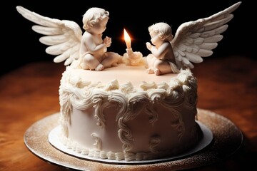 angel and cake