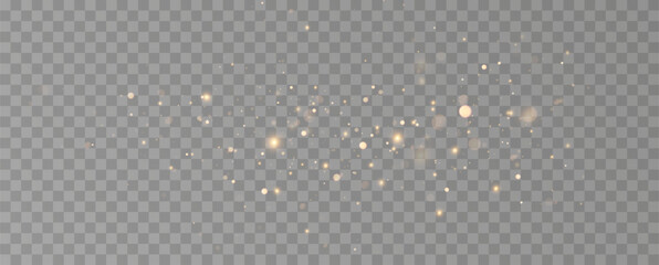 Wall Mural - golden sequins glow with many lights. glittering dust. luxurious background of golden particles.