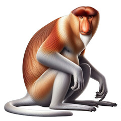 Canvas Print - Proboscis Monkey Isolated