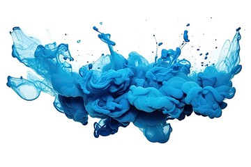 Poster - a large blue splash of paint, which appears to be a watercolor painting.