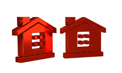 Wall Mural - Red House icon isolated on transparent background. Home symbol.