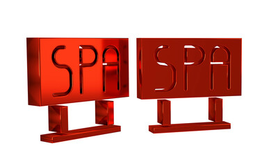 Wall Mural - Red Spa salon signboard icon isolated on transparent background.