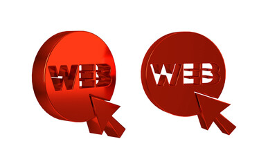 Sticker - Red Web and graphic design icon isolated on transparent background. Creative and development.