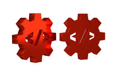 Wall Mural - red web design and front end development icon isolated on transparent background.
