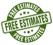 free estimates stamp. free estimates label. round grunge sign