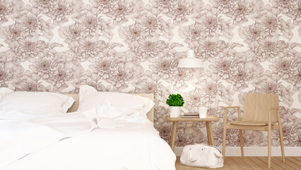 Canvas Print - bedroom design for property development - 3D Rendering