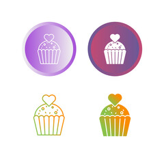 Canvas Print - Cupcake Vector Icon