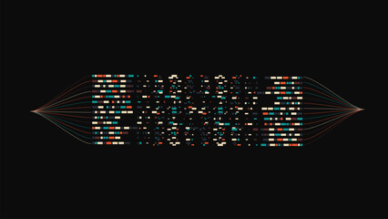 Big data Information analytics concept. data technology background.Abstract stream information with box binary code. 