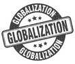 globalization stamp. globalization label. round grunge sign