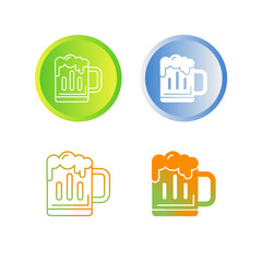 Sticker - Beer Vector Icon