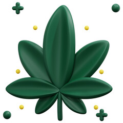 Wall Mural - cannabis 3d render icon illustration