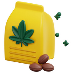 Sticker - seeds 3d render icon illustration