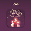 Candle abstract icon - design element in cartoon style