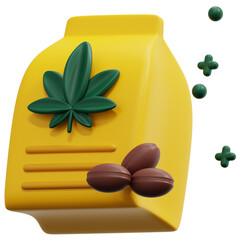 Sticker - seeds 3d render icon illustration