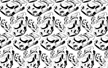 printable vector cars pattern style flat design