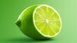 citrus lime fruit segment isolated white background