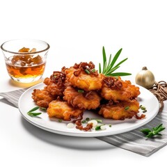 Wall Mural - Potato Fritters w Fried Beef